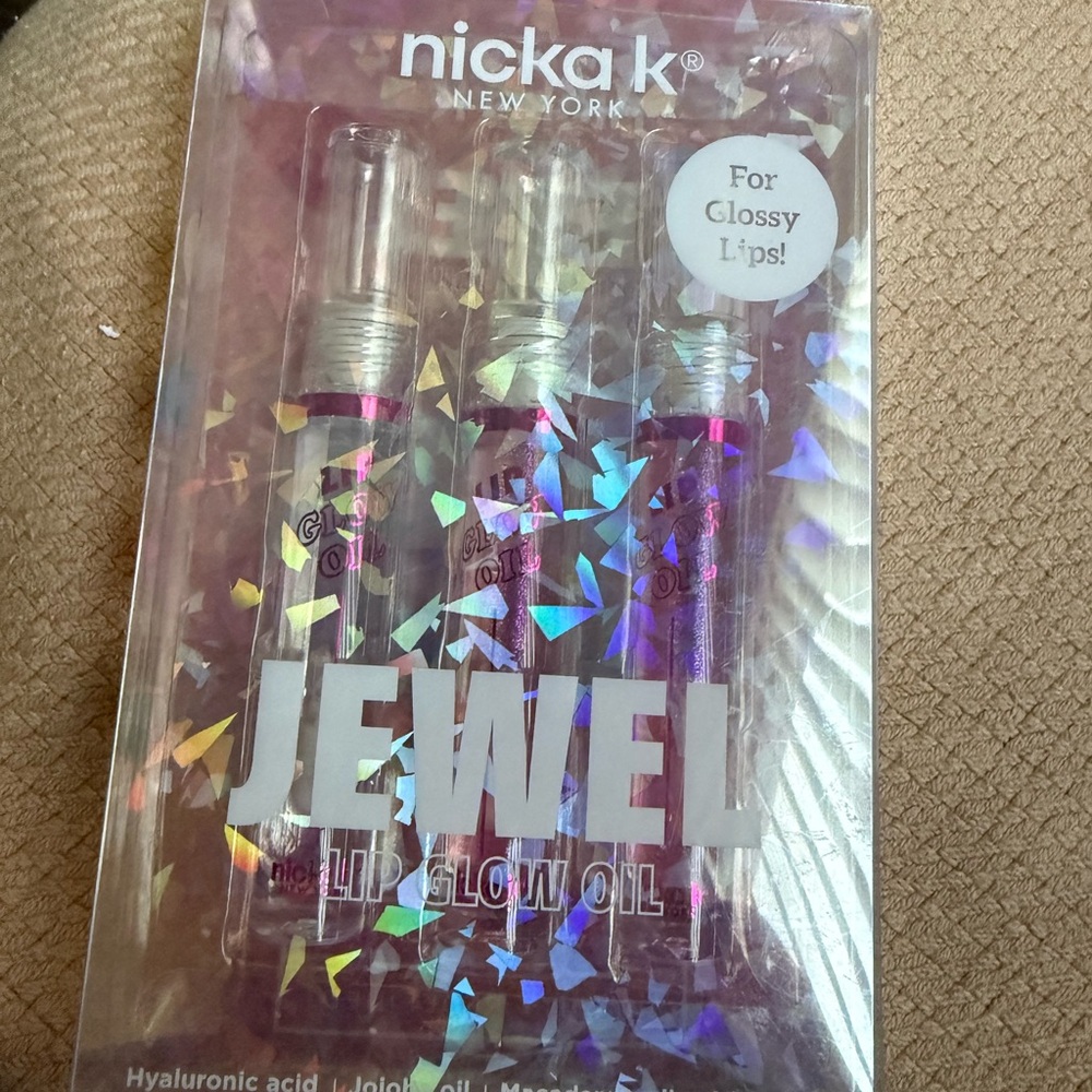 Jewel Lip Glow Oil Set - Pink and Purple